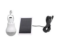 Ampoule LED solaire portable et rechargeable pour la randonnée, la pêche, le camping et les activités de plein air.