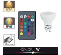 Ampoule Led Spot Blanc+Rvb Culot Gu10 4.2w 3000k