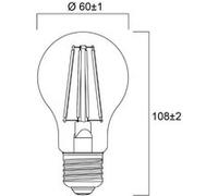 Ampoule LED TOLEDO Retro satiné 2700K 827 A60 E27 8W - - 0029339
