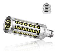 Ampoule LED ultra lumineuse 60W sans ventilateur (remplace 500W) - Ampoule LED E27 avec adaptateur E40 - 6000K blanc froid 7,200lm pour éclairage de territoire, garage, atelier, éclairage de route