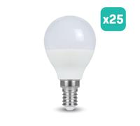 Ampoule LED V-TAC - CREE - Golf - Douille E14 - IP20 - Blanche - 6,5 W - 600 lumens - 3000 K - Lot de 25