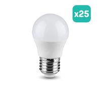 Ampoule LED V-TAC - CREE - Golf - Douille E27 - IP20 - Blanche - 6,5 W - 600 lumens - 3000 K - Lot de 25