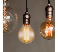 Ampoule LED Vintage E14 Filament Retro Ampoule sphérique, verre ambre, 4 watts 350 lumens 2200 kelvins blanc chaud, DxH 4,5x7,8 cm