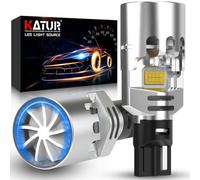Ampoule LED W16W 700% Luminosité, KATUR Canbus sans Erreur 6500K Blanc 6000LM avec Ventilateur de Refroidissement à Haute Vitesse Ampoules T15 912 921 LED pour Feux de Recul, Lot de 2