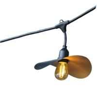 Guirlande lumineuse extérieur raccordable avec abat-jour en acier doré effet cage 10 ampoules LED E27 HAT LIGHT 6m