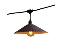 Lumisky Guirlande extérieure VINTY LIGHT 6 m 10 LED filament E27 blanc chaud abat-jour métal