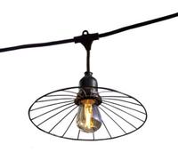 Guirlande lumineuse raccordable d'extérieur avec abat-jour en métal filaire 10 ampoules à filament douille E27 LED blanc chaud CHIC CAGE LIGHT CONNECTABLE 6m