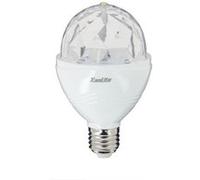 Ampoule LED Couleur A60 Rotative DISCO-LED Culot E27 - Ampoule Couleur Boule Angle Éclairage 120°- Lampe RGB Multicolore 3,2W- Lumière RVB - SEDRVB Xanlite