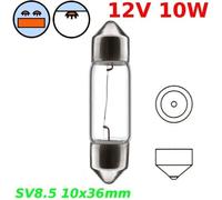 Ampoule Navette 12v 10w Sv8.5 10 X 36 Mm Feu Arriere Stop Clignotant Plaque D'immatriculation Plafond Interieur Lampe Voyant Tableau