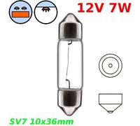 AMPOULE NAVETTE 12V 7W SV8.5 10 x 36 mm FEU ARRIERE STOP CLIGNOTANT PLAQUE D'IMMATRICULATION PLAFOND INTERIEUR LAMPE VOYANT TABLEAU