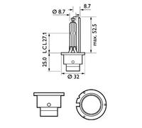 Ampoule xénon PHILIPS D4S Vision 42V, 35W, 1 pièce