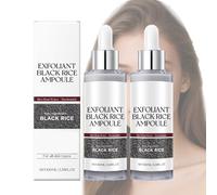 Ampoule Peel Shot Glow Rice au riz noir,Ampoule peeling gloss au riz noir,Sérum exfoliant doux visage et corps pour tous types de peau,pores et anti-taches,Exfoliant Ri/ce pour le visage (2 PCS)