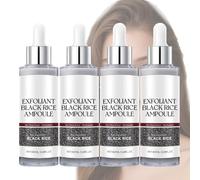 Ampoule Peel Shot Glow Rice au riz noir,Ampoule peeling gloss au riz noir,Sérum exfoliant doux visage et corps pour tous types de peau,pores et anti-taches,Exfoliant Ri/ce pour le visage (4 PCS)