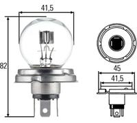 HELLA 8GD 002 088-071 Halogène Ampoule - R2 (Bilux) - Standard - 6V - 45/40W - Type de culot de l’ampoule: P45t - Boîte - Quantité: 1, blanc