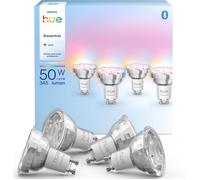 Ampoule Philips Hue Essential Spot LED GU10, Ambiance Blanche et Couleur, Pack de 4