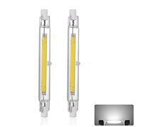 Ampoule R7S LED 118mm, LED R7S 118mm Dimmable 30W, Linéaire Remplacer Lampe Halogène J118 300W, 3000LM, Blanc Froid 6000K, 118mm R7S OCB LED Tubes, Éclairage à 360 Degrés, Sans Scintillement, lot de 2