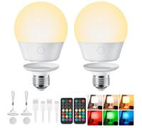 Ampoule rechargeable E27 dimmable avec télécommande - 7W 700 lumens - Autonomie 6 à 9h - Câble USB Type-C inclus - Lot Femeo