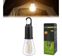 Ampoule rétro à suspendre pour camping en plein air, charge de type C, lampe de camping rechargeable en tungstène pour tente, lampe de tente LED, ampoules de tente suspendues avec crochet à clip, pour