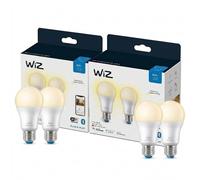 Pack 2 Ampoules LED Intelligentes WiFi + Bluetooth E27 A60 Dimmable WiZ 8W 2700K Blanc chaud