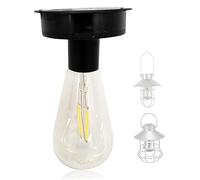Ampoule solaire ampoule extérieure, ampoule solaire imperméable ampoules à énergie solaire de 3,35 pouces Top de remplacement avec ampoule LED blanche chaude pour lanternes solaires extérieures, ampo