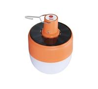 Ampoule Solaire Camping Rechargeable 10W avec Crochet et 5 Modes LED 1200mAh Orange
