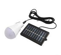 Ampoule solaire LED 15 W avec batterie 1600 mAh IP55 étanche pour camping, randonnée, pêche et tente d'éclairage