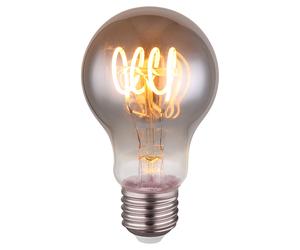 Ampoule vintage dimmable E27 Ampoule LED filament rétro, verre fumé, 4 watts 150 lumens 2000 kelvins lumière de bougie, DxH 6 x 10,6 cm