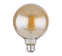 Ampoule vintage E27 Ampoule LED rétro filament, verre ambre, 7 watts 700 lumens 2700 kelvins blanc chaud, DxH 12,5x17,5 cm Globo 11527A