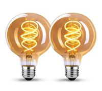 Ampoule vintage Edison E27, E27 LED vintage dimmable 4W lampe LED rétro blanc chaud Ampoule Edison vintage idéale pour la nostalgie et l'éclairage rétro dans la maison, café-bar - 2 pièces（G80 SLX）
