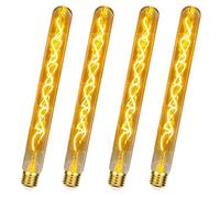 Ampoule vintage LED E27, ampoule vintage Edison E27 tube LED 4W dimmable en longueur 300mm, lampe LED rétro tube flûte LED idéal pour appliques, lampes steampunk, lampadaires - 4 pièces