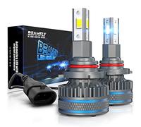 Ampoules 9005 LED 18000LM pour Phare Lenticulaire, BEAMFLY HB3 Kit de Conversion Halogène/Xénon Phares Avant de Voitures, Projecteurs VLED Haute Puissance 100W, 12V 6000K Lumière Blanche Froide Forte