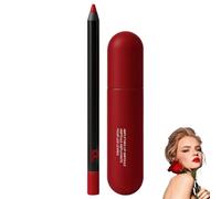 Ampoules à lèvres riches en couleurs avec crayon à lèvres assorti,huile à lèvres hydratante longue durée,texture douce et lisse qui améliore les courbes naturelles des lèvres., Bright Red