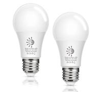 Ampoules Capteur de Crépuscule, Ampoules LED E27 froide, 12W Équivalent 100W, Blanc Froid 6000K 1100LM, A60 Ampoule Économie D'énergie, Ampoules Culot E27, Non Dimmable, pour porche, Lot de 2.