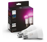 Philips Hue White & Color Ambiance, ampoule LED connectée E27,Equivalent 75W, 1100 lumen, Compatible Bluetooth, Pack de 2, fonctionne avec Alexa, Google Assistant, Apple Homekit, Ancienne génération