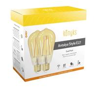 Ampoules connectées Vintage Konyks Antalya Style - Lot de 2 LED Wi-FI + Bluetooth E27, 806 Lumens, 7 Watts, Blanc réglable de 2700K à 6500K, Compatible Alexa et Google Home, automatisations faciles