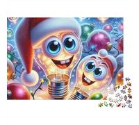 Ampoules de Noël 1000 Pièces Puzzle pour Adultes Carton Résistant Anti-Stress Difficile pour Experts sans Reflets sans Défaut 52x38cm/1000pcs