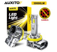 Ampoules de phares LED AUXITO améliorées H11 H8 Canbus sans scintillement, feux de croisement et de route pour voiture, Turbo 9005 HB3 9006 HB4, 30000LM