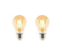 Zenitech - Lot de 2 ampoules déco filament LED ambrée 4W E27 2500K Ambrée