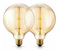 Ampoules Edison vintage G125 King Size Globe, 40 W E27, style antique-industriel-variable - Ampoules décoratives, lot de 2