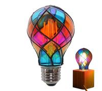 Ampoules En Vitrail Pour Intérieur, Ampoule LED De Couleur E26 4W 120V, Pour L'Intérieur La Maison La Chambre La Lampe De Chevet Le Jardin Le Balcon La Fête Halloween Noël