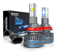 Ampoules H11 LED 18000LM pour Phare Lenticulaire, BEAMFLY H8 H9 Kit de Conversion Halogène/Xénon Phares Avant de Voitures, Projecteurs VLED Haute Puissance 100W, 12V 6000K Lumière Blanche Froide Forte