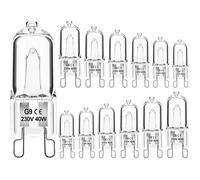 ampoules halogènes G9 à intensité variable 40 W 230 V Blanc chaud Pour four micro-ondes cuisinière plafonniers Lot de 12 [Cl
