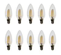 Ampoules LED 4W 10 Pièces Bougie Verre Transparent V-TAC Douille E14 2700k
