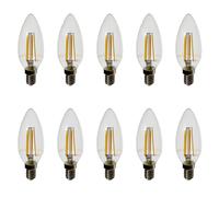 Ampoules LED 4W 10 Pièces Bougie Verre Transparent V-TAC Douille E14 2700k