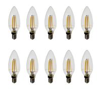 Ampoules LED 4W 10 Pièces Bougie Verre Transparent V-TAC Douille E14 2700k