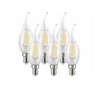 Ampoules LED à filament bougie E14 - LUMINEA - 4 W - 470 lm - Blanc chaud - Pack de 6