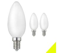 Ampoules LED Bougie C35, Petit Culot A Vis E14, 5W Equivalent Incandescence 40W, 2700K Blanc Chaud, 450 Lumen, Verre Mat Angle de Faisceau 360°Filament Forme Bougie Flamme rétro AC 220V (3 pièces)