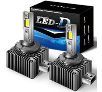 Ampoules LED D1S,100W 36000LM 6500K Blanc Extrêmement Lumineux pour Phares de Voiture,Anti Erreur Canbus,Remplace Les Ampoules Xénon HID OEM Plug and Play,2 Pièces (D1S)