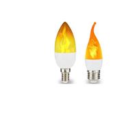 Ampoules LED E14/E27, 4 Modes d'effet de flamme, Simulation de lumière de feu, décoration de jardin, lampe scintillante (Color : E14 3Modes A)