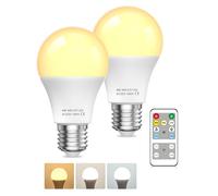 Ampoules LED E27 avec Télécommande, Ampoules LED 9W(équivalent 60W) Ampoule LED E27 Dimmable 3000K-6000K, Ampoule Télécommande avec Minuterie, Fonction Mémoire, pour la Décoration d'Intérieur